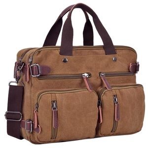 Dasein Vintage Canvas Briefcase/Messenger Bag